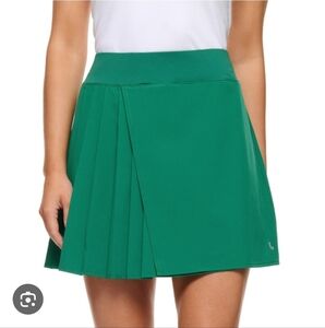 Lolë Women's Asymmetrical Emerald Green Pleated Skort, Large